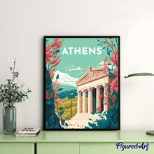 Cargar imagen en el visor de la galería, Póster de viaje Atenas
