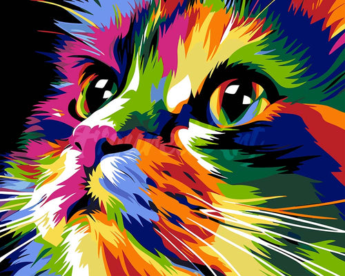 Pintar por numeros Figured'Art - Arte Pop de Gato Lindo