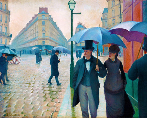 Punto de Cruz - Calle de Paris, día lluvioso - Gustave Caillebotte