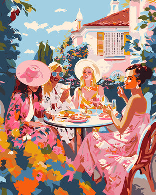 Pintar por numeros Figured'Art - Fiesta de las Divas en el Jardín Rosa