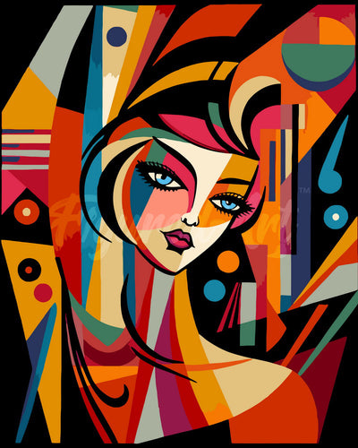 Pintar por numeros Figured'Art - Mujer Abstracta al Estilo Picasso
