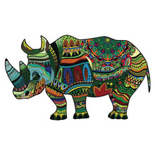 Cargar imagen en el visor de la galería, Puzzle de madera - Rinoceronte