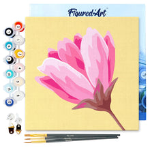 Cargar imagen en el visor de la galería, Mini Pintura por Números 20x20cm con bastidor Flor rosa