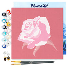 Cargar imagen en el visor de la galería, Mini Pintura por Números 20x20cm con bastidor Corola de Rosa