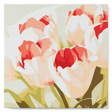 Cargar imagen en el visor de la galería, Mini Pintar por Números 20x20cm con bastidor Eclosión de tulipanes