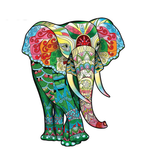 Puzzle de madera - Elefante Vibrante