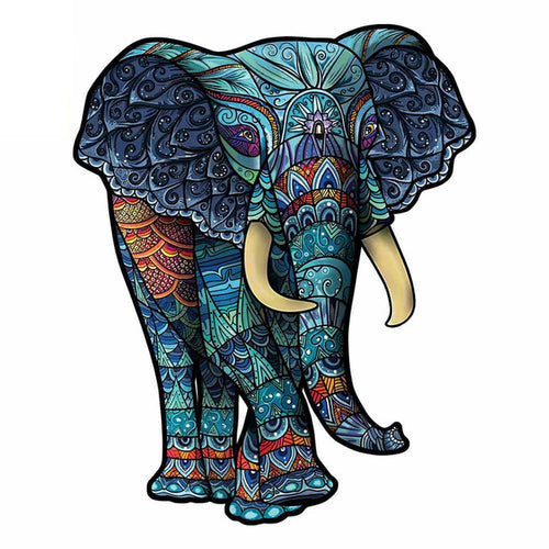 Puzzle de madera - Elefante Azul