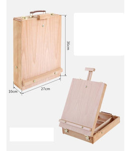 Caballete de madera para escritorio y estuche de almacenamiento para pintar por números