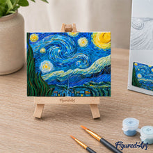 Cargar imagen en el visor de la galería, Kit de pintura en relieve - La noche estrellada, Van Gogh
