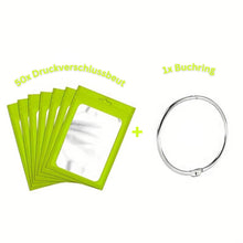 Cargar imagen en el visor de la galería, Diamond Painting 5D 50 Bolsas Ziplock y 1 Anillo de Libro en 8 Colores