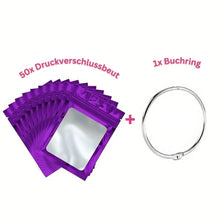 Cargar imagen en el visor de la galería, Diamond Painting 5D 50 Bolsas Ziplock y 1 Anillo de Libro en 8 Colores