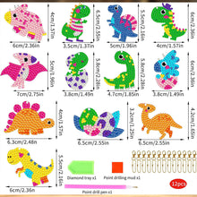 Cargar imagen en el visor de la galería, Llavero Diamond Painting 5D Dinosaurio 12 Piezas