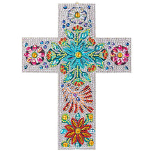Cargar imagen en el visor de la galería, Colgante Decorativo Diamond Painting Cruz con Flores