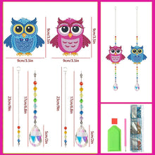 Cargar imagen en el visor de la galería, Carillón de Cristal Diamond Painting 5D Búhos 2 Piezas