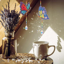 Cargar imagen en el visor de la galería, Carillón de Cristal Diamond Art Mariposas 2 Piezas
