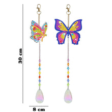Cargar imagen en el visor de la galería, Campanilla de Cristal Diamond Painting 5D con Mariposas 2 Piezas