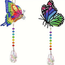 Cargar imagen en el visor de la galería, Carillón de Cristal Diamond Painting 5D Mariposas Conjunto de 2 Piezas