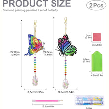 Cargar imagen en el visor de la galería, Carillón de Cristal Diamond Painting 5D Mariposas Conjunto de 2 Piezas