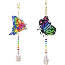 Cargar imagen en el visor de la galería, Carillón en Cristal Diamond Painting 5D Mariposas Conjunto de 2 Piezas