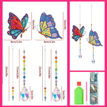 Cargar imagen en el visor de la galería, Carillón de Cristal Diamond Art Mariposas 2 Piezas