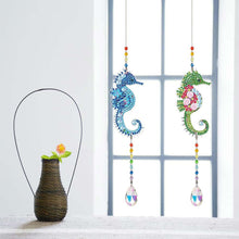 Cargar imagen en el visor de la galería, Carillón de Cristal Diamond Painting 5D Caballito de Mar 2 Piezas