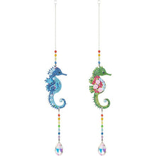 Cargar imagen en el visor de la galería, Campanilla de Cristal Diamond Painting 5D Caballito de Mar 2 Piezas
