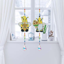 Cargar imagen en el visor de la galería, Carillón de Cristal Diamond Painting 5D Gnomos con Girasol 2 Piezas