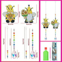 Cargar imagen en el visor de la galería, Carillón de Cristal Diamond Painting 5D Gnomo con Girasol 2 Piezas
