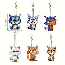 Cargar imagen en el visor de la galería, Llavero Diamond Painting 5D Gatos Traviesos 6 Piezas