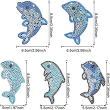 Cargar imagen en el visor de la galería, Llavero Diamond Painting 5D Delfines 5 Piezas