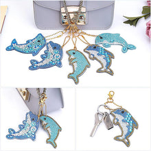 Cargar imagen en el visor de la galería, Llavero Diamond Painting 5D Delfines 5 Piezas