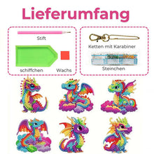 Cargar imagen en el visor de la galería, Llavero Diamond Painting 5D Dragón 6 Piezas