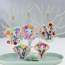 Cargar imagen en el visor de la galería, Llavero Diamond Painting 5D con Elefantes 5 Piezas