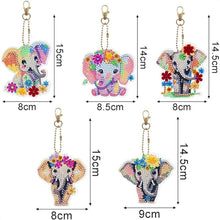 Cargar imagen en el visor de la galería, Llavero Diamond Painting 5D con Elefantes 5 Piezas