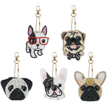 Cargar imagen en el visor de la galería, Llavero Diamond Painting 5D con Perros 5 Piezas
