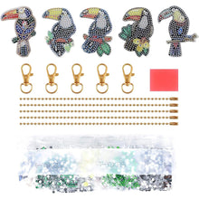 Cargar imagen en el visor de la galería, Llavero Diamond Painting 5D con Loros 5 Piezas
