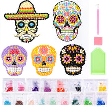 Cargar imagen en el visor de la galería, Conjunto de Pegatinas Diamond Painting Calavera