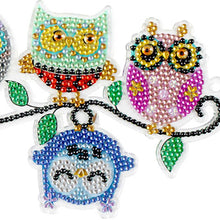 Cargar imagen en el visor de la galería, Colgante de Puerta Diamond Painting 5D con 6 Búhos