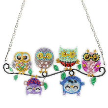 Cargar imagen en el visor de la galería, Colgante de Puerta Diamond Painting 5D con 6 Búhos