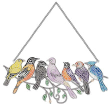 Cargar imagen en el visor de la galería, Colgador de Puerta Diamond Painting 5D 7 Pájaros