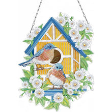 Cargar imagen en el visor de la galería, Colgante de Puerta Diamond Painting 5D con Casa de Pájaros Reversible