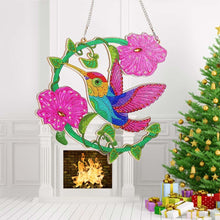 Cargar imagen en el visor de la galería, Colgador de Puerta Diamond Painting 5D Colibrí con Flores