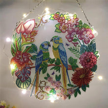Cargar imagen en el visor de la galería, Colgante de Puerta Diamond Painting 5D Pájaros con LED y Colgante