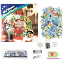 Cargar imagen en el visor de la galería, Colgante de Coche Diamond Painting Casa de Pájaros con LED y Colgante