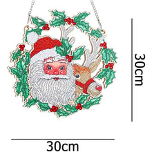 Cargar imagen en el visor de la galería, Colgante de Puerta Diamond Painting 5D Papá Noel con Reno