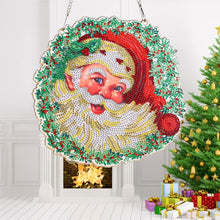 Cargar imagen en el visor de la galería, Colgante de Puerta Diamond Painting 5D Papá Noel