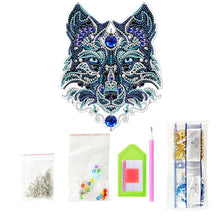Cargar imagen en el visor de la galería, Espejo de Coche Diamond Painting Lobo