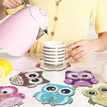 Cargar imagen en el visor de la galería, Posavasos Diamond Painting 5D con búhos conjunto de 10 piezas