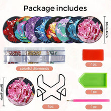 Cargar imagen en el visor de la galería, Posavasos Diamond Painting 5D Rosas Coloridas