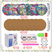 Cargar imagen en el visor de la galería, Posavasos Diamond Painting 5D Libélulas